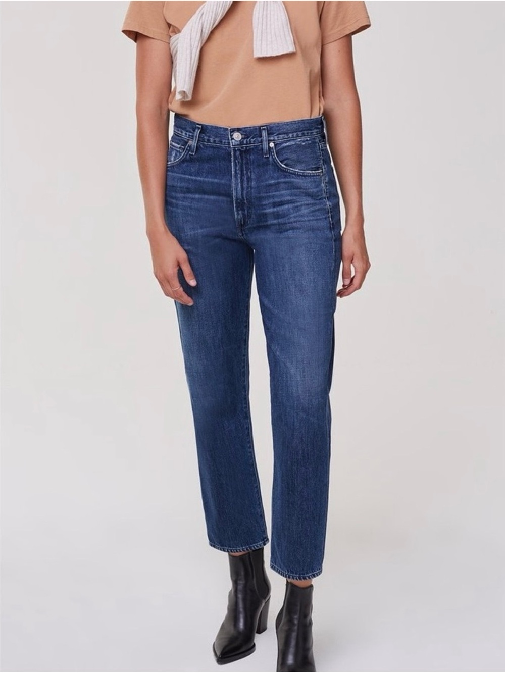 Citizens of Humanity Marlee Cropped High Rise Relaxed Tapered Jeans Size 26